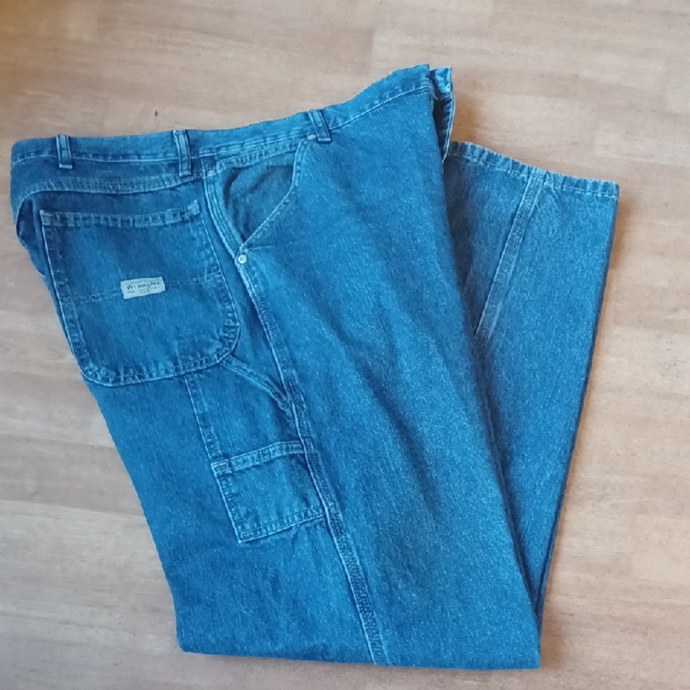 Wrangler Men's Blue Cargo Pants Carpenter Jeans 38x34